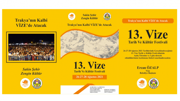 13.VİZE TARİH VE KÜLTÜR FESTİVALİNE DAVETLİSİNİZ