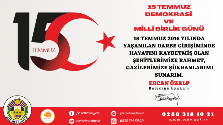 15 TEMMUZ DEMOKRASİ VE MİLLİ BİRLİK GÜNÜ