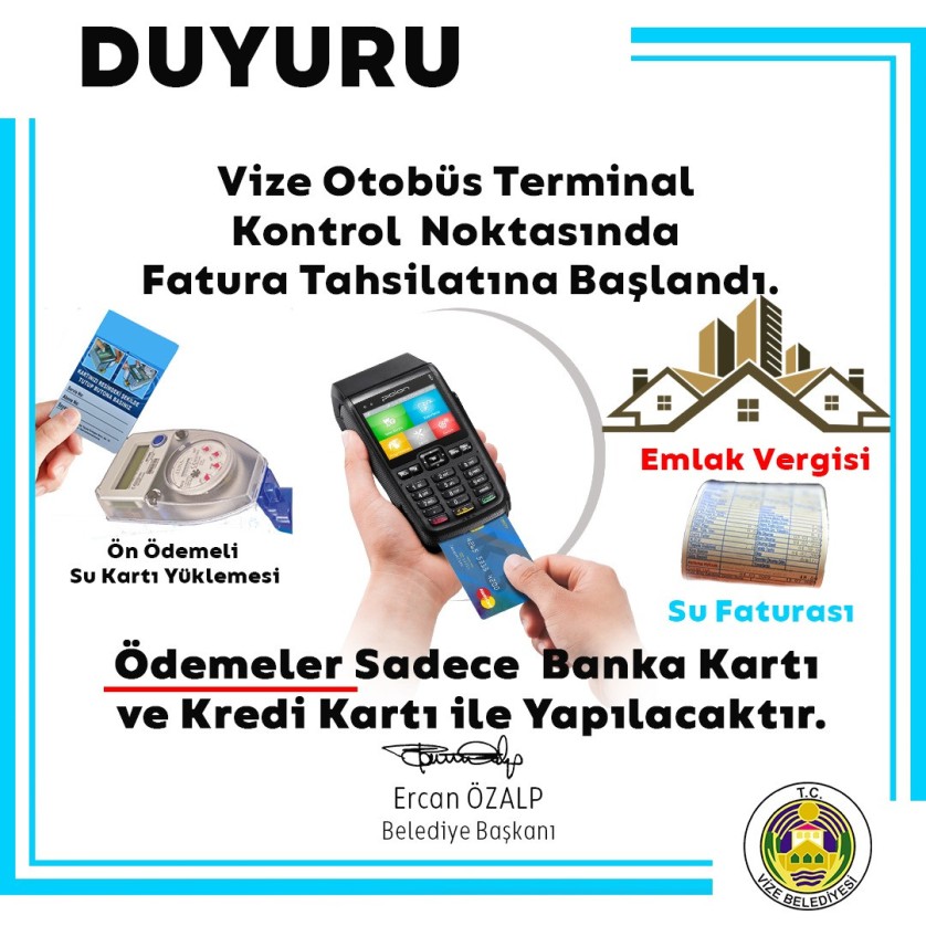 Yeni Tahsilat Noktası İlçemiz Otobüs Terminalinde Hizmet Vermeye Başladı