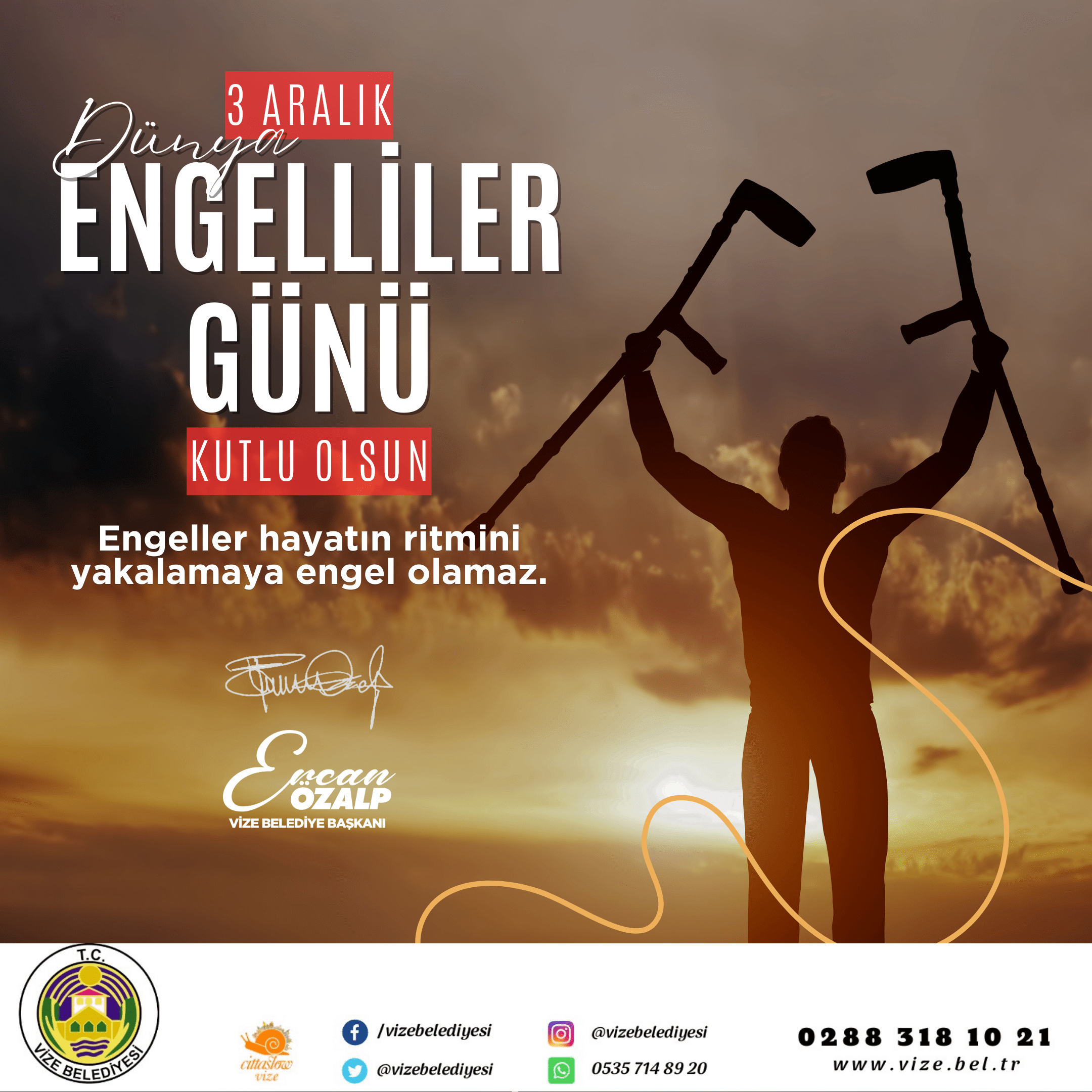 3 ARALIK DÜNYA ENGELLİLER GÜNÜ KUTLU OLSUN