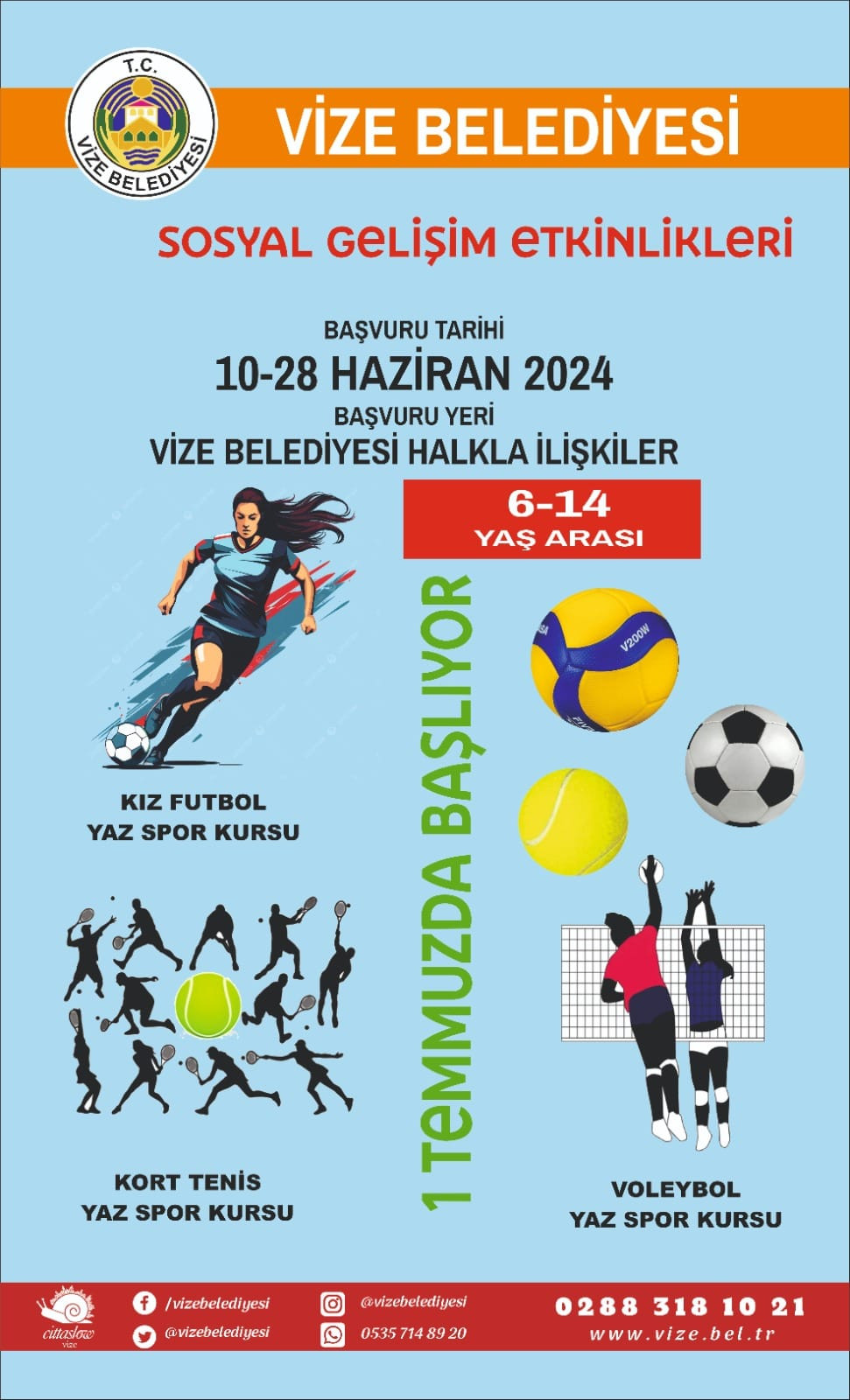 YAZ DÖNEMİ SPOR KURSLARI AÇILIYOR