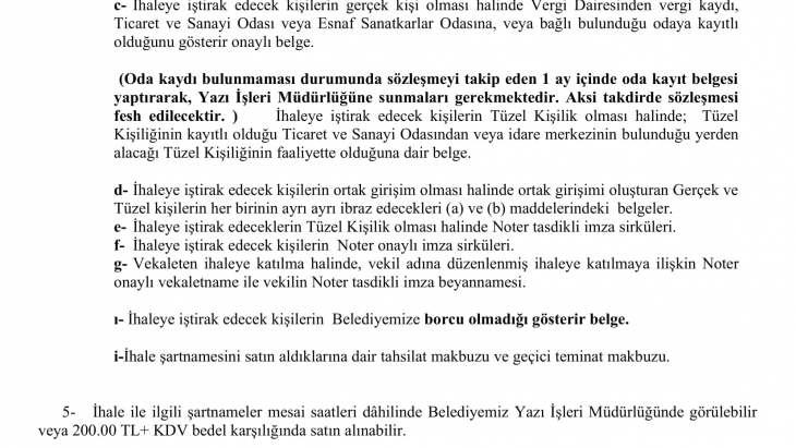 BELEDİYE BAŞKANLIĞINDAN DUYURULUR-