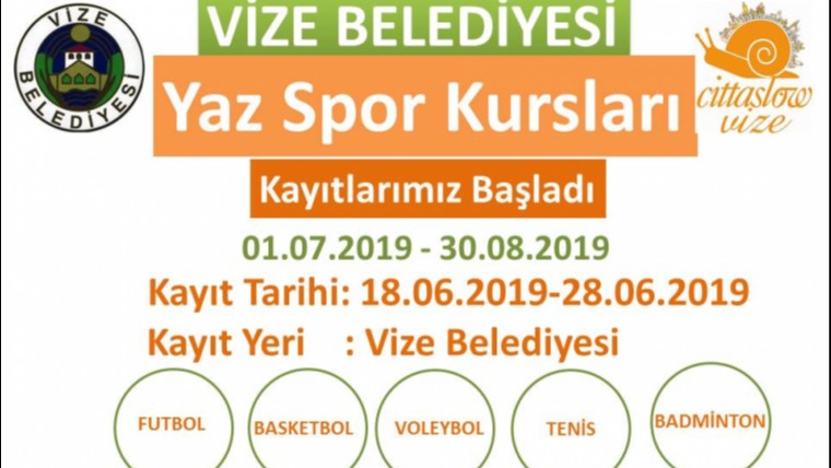 YAZ DÖNEMİ SPOR KURSLARI BAŞLIYOR