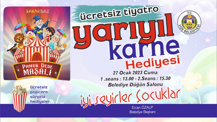 TÜM ÇOCUKLARIMIZ PAMUK DEDE MASALI TİYATROSUNA DAVETLİDİR