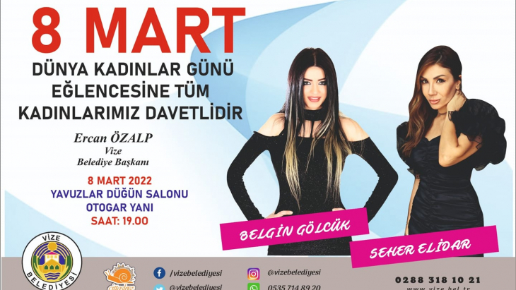 TÜM KADINLARIMIZ 8 MART DÜNYA KADINLAR GÜNÜ EĞLENCESİNE DAVETLİDİR