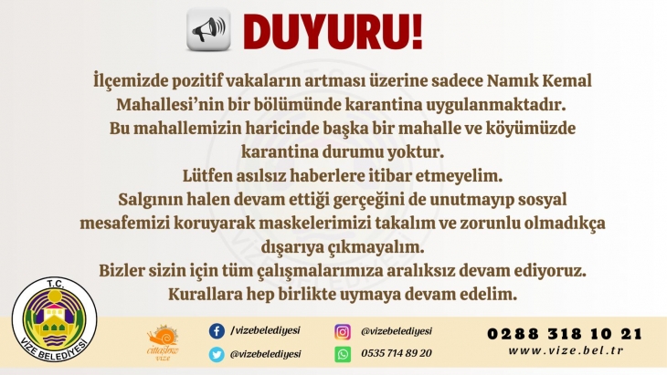 TÜM VATANDAŞLARIMIZIN DİKKATİNE