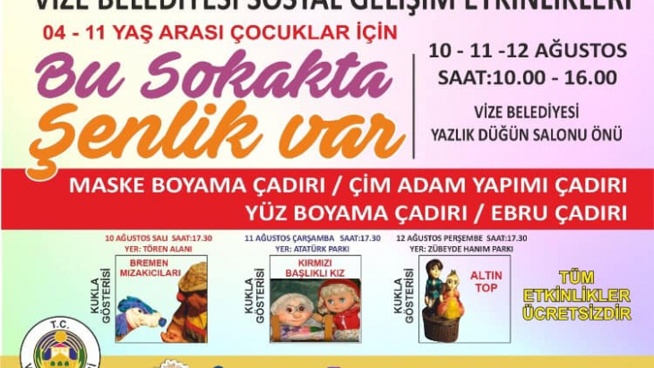 VİZE BELEDİYESİ KÜLTÜR ETKİNLİKLERİ BAŞLIYOR