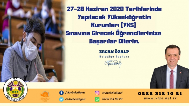 YKS’YE GİRECEK TÜM ÖĞRENCİLERİMİZE BAŞARILAR